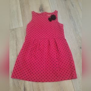 Red and black polka dot dress